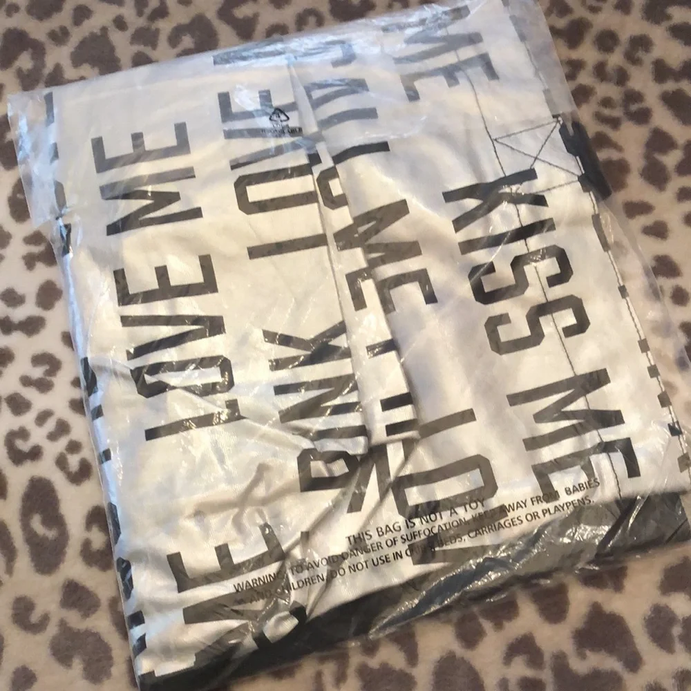 Victoria’s Secret Silver Metallic Love Me Kiss Me Call Me Tote Bag